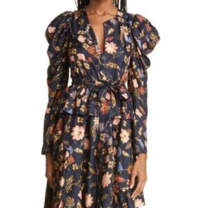 NWOT ULLA JOHNSON Virginie Silk Midi Dress in Odessa XS $845